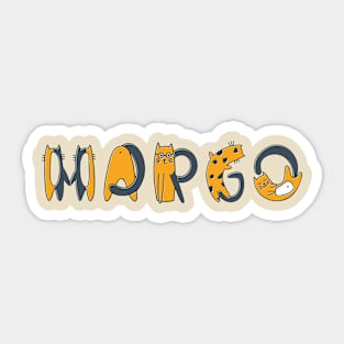 Margo | Girl Name | Cat Lover | Cat Illustration Sticker